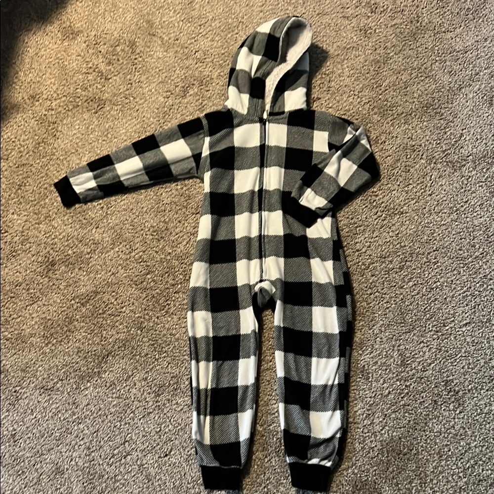 Kids Black and White Checkered One Piece